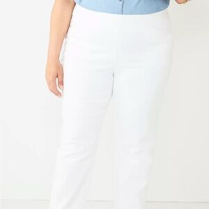 Laura Cruz Plus Size White Straight-Leg Pants - Size XL